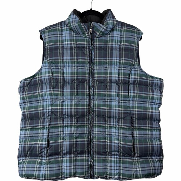 Eddie Bauer Premium Goose Down Vest XXL Men’s Plaid Puffer Quilted Insulated F07 - Picture 2 of 15